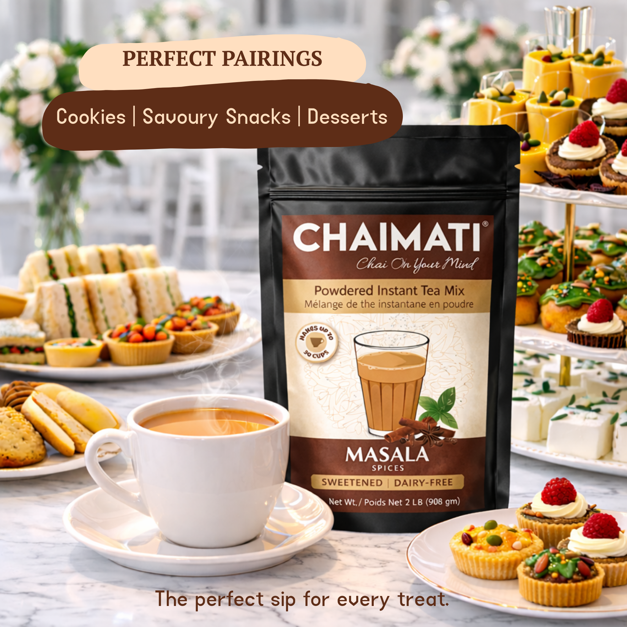CHAIMATI Dairy-Free Instant Masala Chai Latte Premix - 2 lb