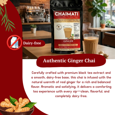 CHAIMATI Dairy-Free Instant Ginger Chai Latte Premix - 2 lb
