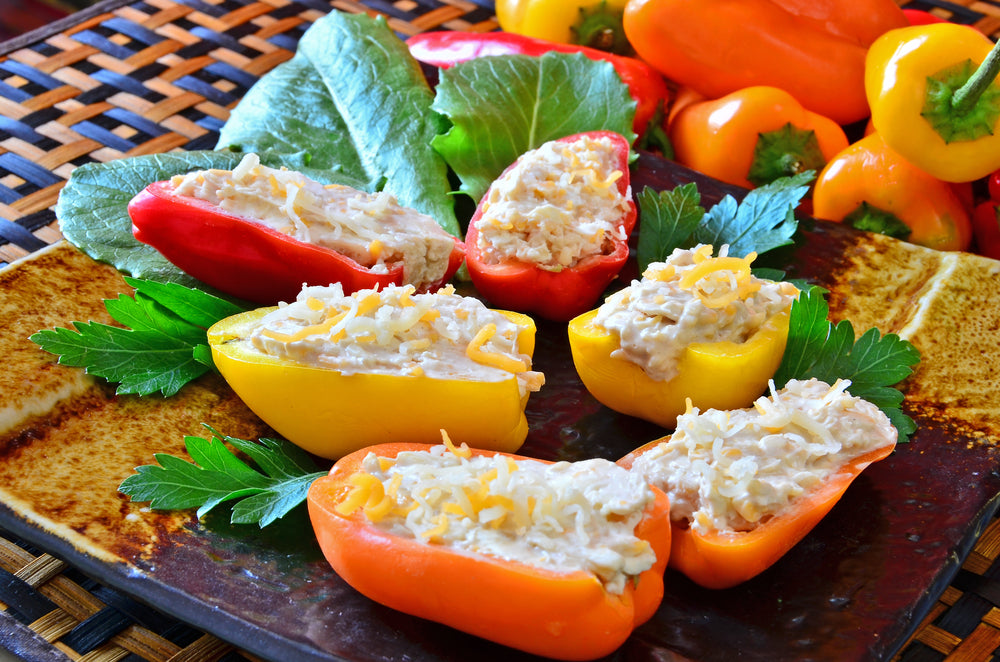 Garbanzo Beans-Stuffed Mini Peppers for Your Christmas Party