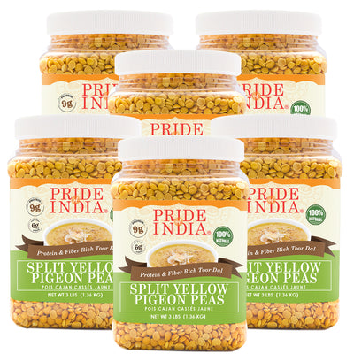 Indian Split Yellow Pigeon Peas - Protein & Fiber Rich Toor Dal Jar - Pride Of India