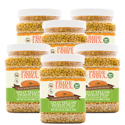 Indian Split Yellow Pigeon Peas - Protein & Fiber Rich Toor Dal Jar - Pride Of India