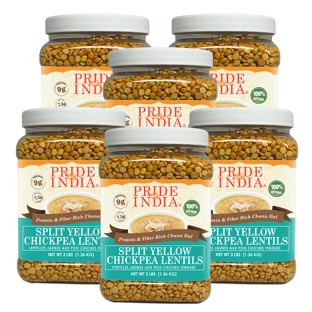 Indian Split Yellow Chickpea Lentils - Protein & Fiber Rich Chana Dal Jar - Pride Of India