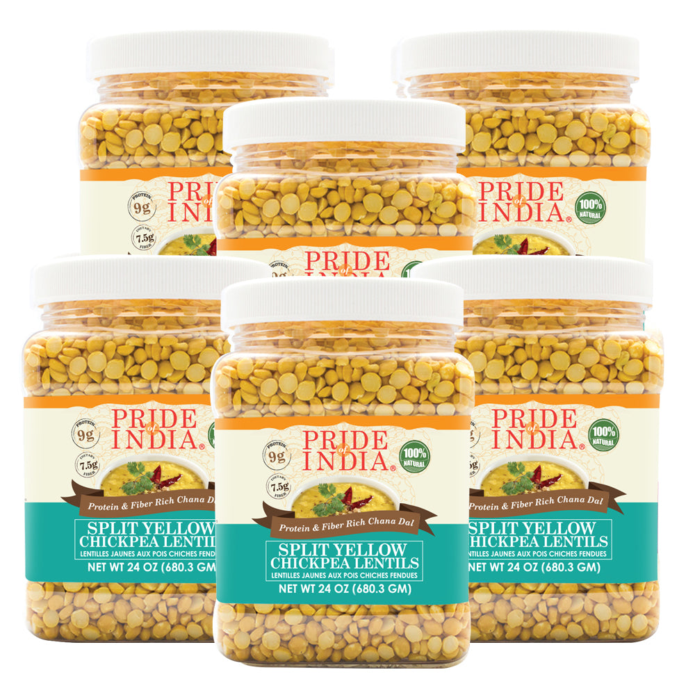 Indian Split Yellow Chickpea Lentils - Protein & Fiber Rich Chana Dal Jar - Pride Of India