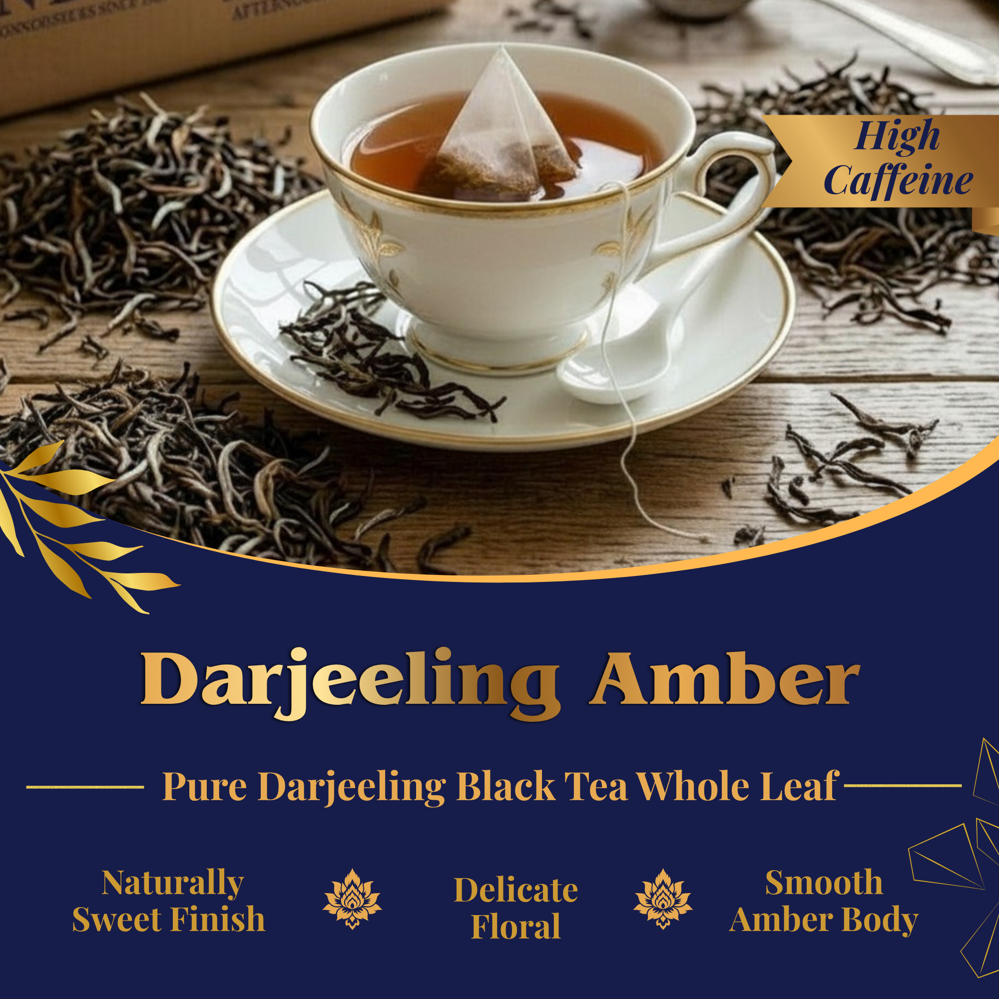 Pride of India Darjeeling Amber Black Tea - 150 Individually Wrapped Full Leaf Pyramid Tea Bags | Bulk Pack for Food Service, Restaurants, Cafes, Hotels, Offices & Daily Tea Drinkers