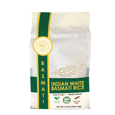 Extra Long Indian White Basmati Rice - Naturally Aged Aromatic Grain Jar - Pride Of India