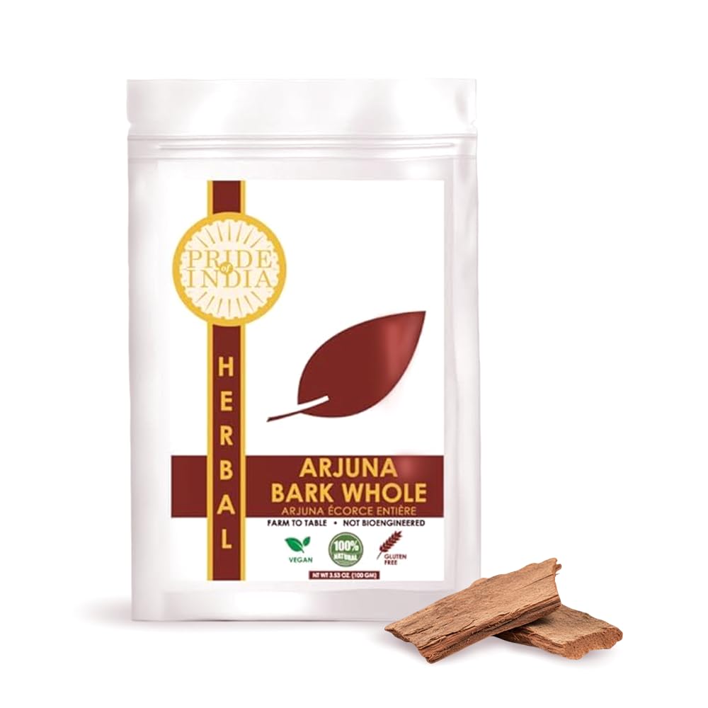 Natural Arjuna Bark Whole, Half Pound (3.53oz - 100gm) Pack - Pride Of India