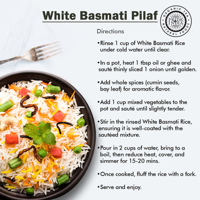 Extra Long Indian White Basmati Rice - Naturally Aged Aromatic Grain Jar - Pride Of India
