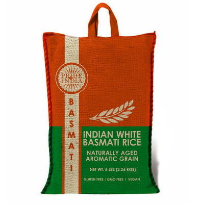 Extra Long Indian White Basmati Rice - Naturally Aged Aromatic Grain Jar - Pride Of India