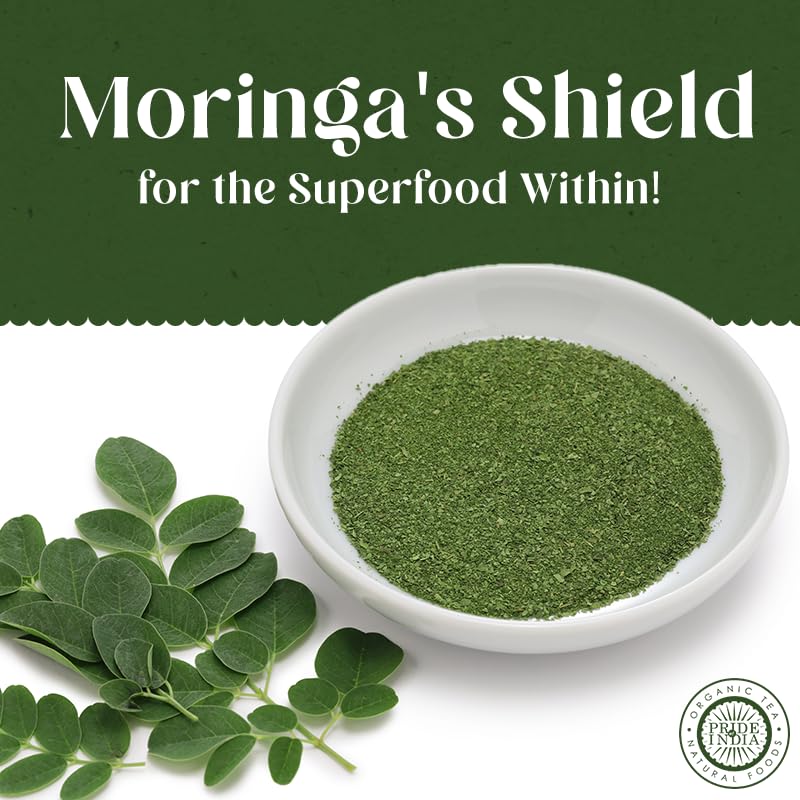 Premium Grade Pure & Raw Sun-dried Moringa Leaf Ground, (3.53oz - 100gm) - Pride Of India