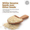 White Sesame Seeds Raw Unhulled - Calcium & Iron Superfood Jar - Pride Of India