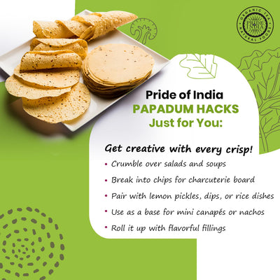 Onion Papadum Indian Lentil Crisps (Papad) - Pride Of India