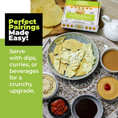Onion Papadum Indian Lentil Crisps (Papad) - Pride Of India