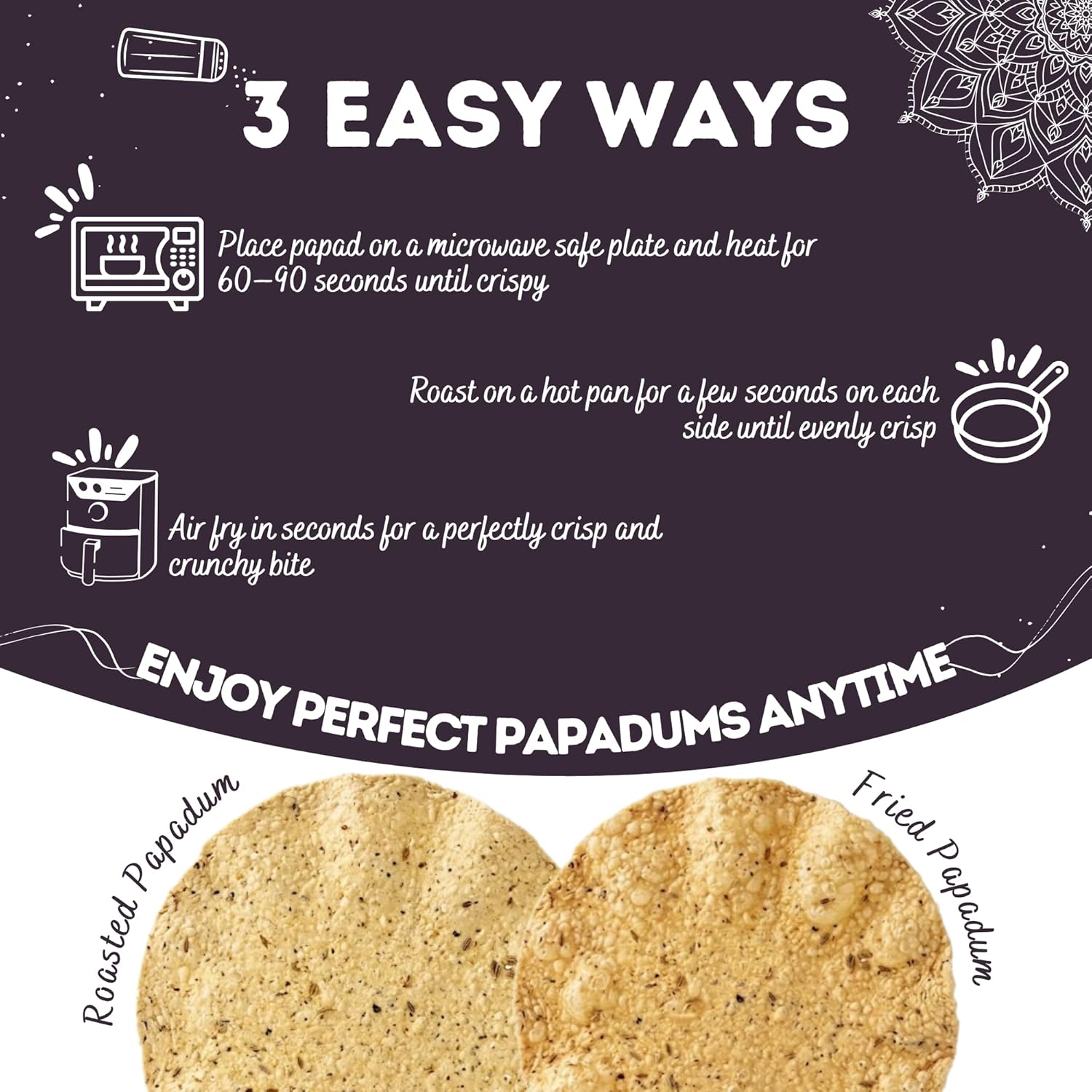 Salty Black Bean Namkeen Papadum Lentil Crisp
