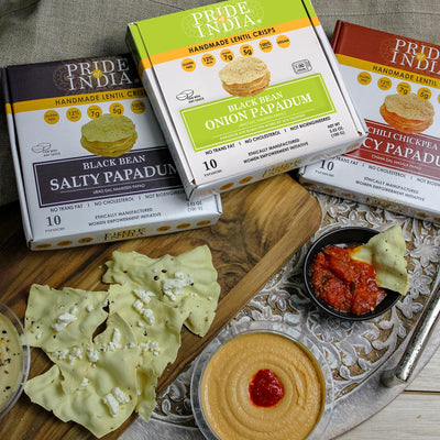 Onion Papadum Indian Lentil Crisps (Papad) - Pride Of India
