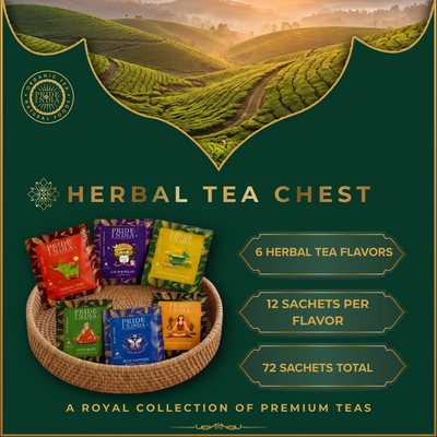 Premium Tea Chest – 6 Flavors, 72 Tea Bags (Classic & Herbal Options) - Pride Of India