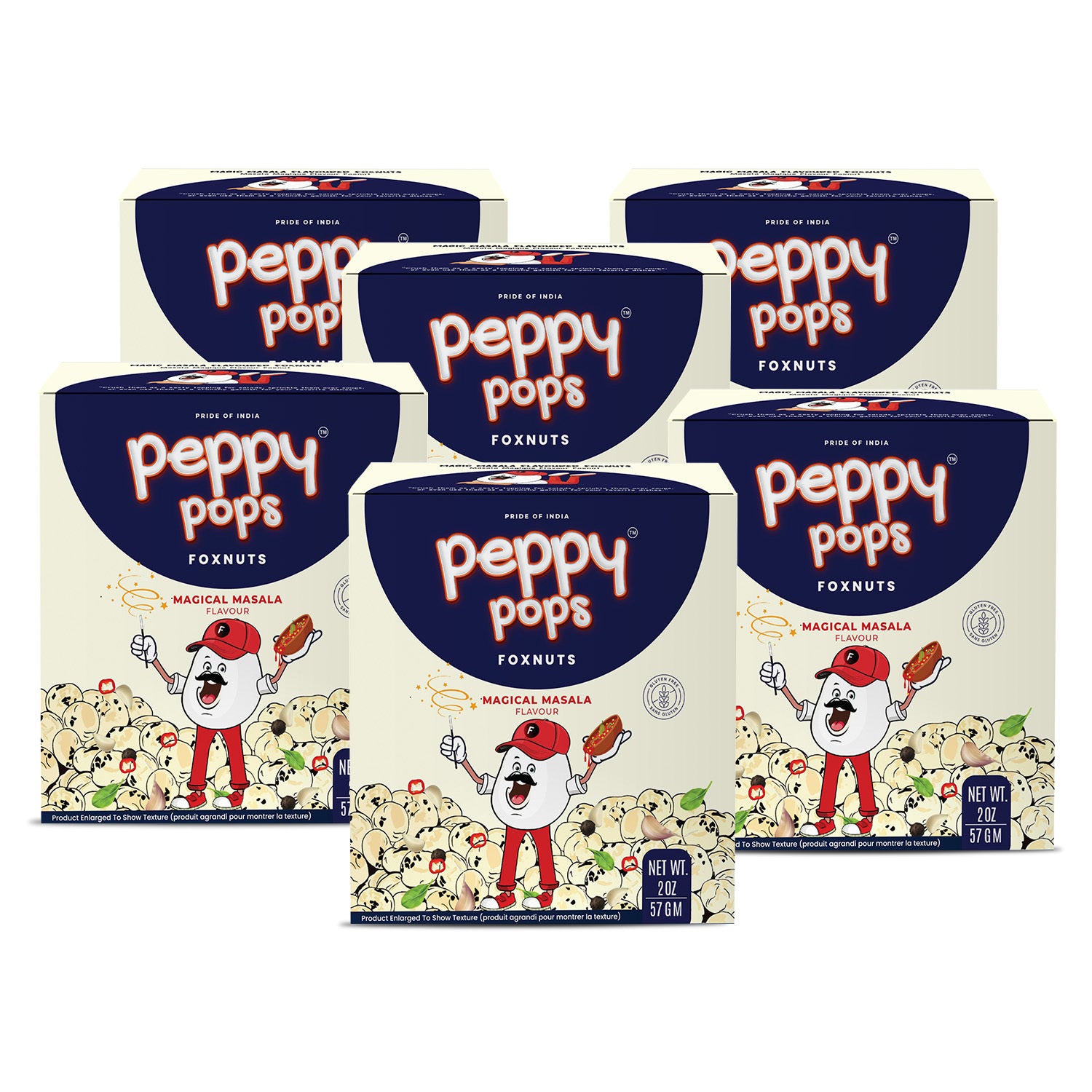 PEPPY POPS MAGICAL MASALA ROASTED FOXNUTS - Pride Of India