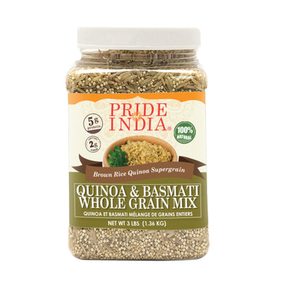 Quinoa & Brown Basmati Whole Grain Mix - Protein Rich Super Grain Jar - Pride Of India