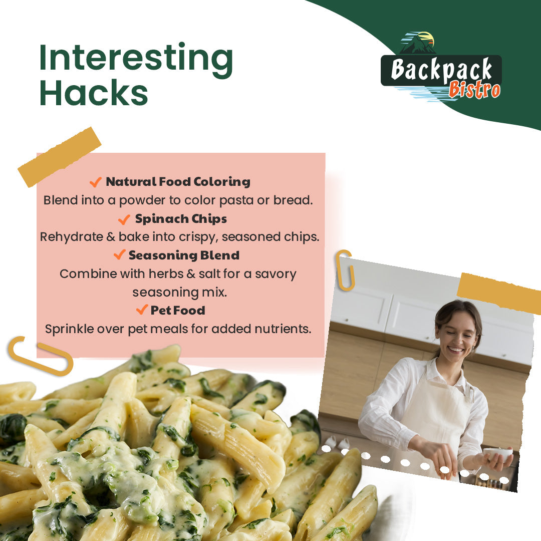 Backpack Bistro Dehydrated Finely Chopped Spinach - Pride Of India