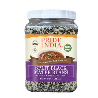 Indian Split Black Gram Matpe Beans - Protein & Fiber Rich Urad Dal Jar