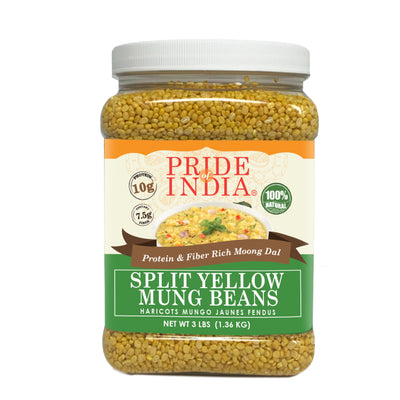 Indian Split Yellow Mung Lentils - Protein & Fiber Rich Moong Dal Jar - Pride Of India