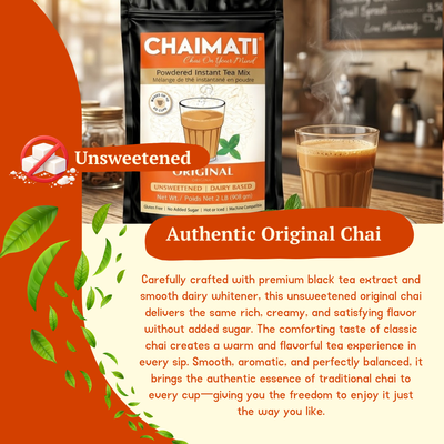 CHAIMATI Unsweetened Instant Original Chai Latte Premix - 2 lb