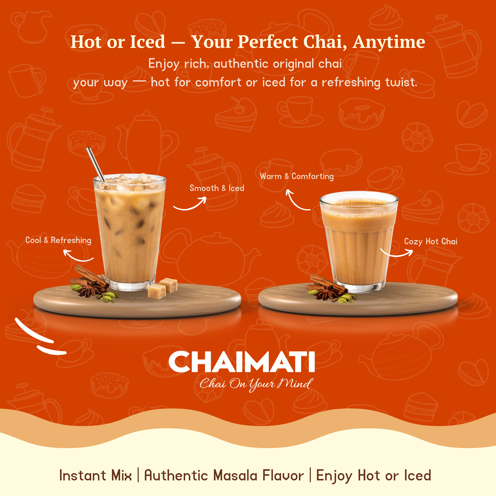 CHAIMATI Unsweetened Instant Original Chai Latte Premix - 2 lb