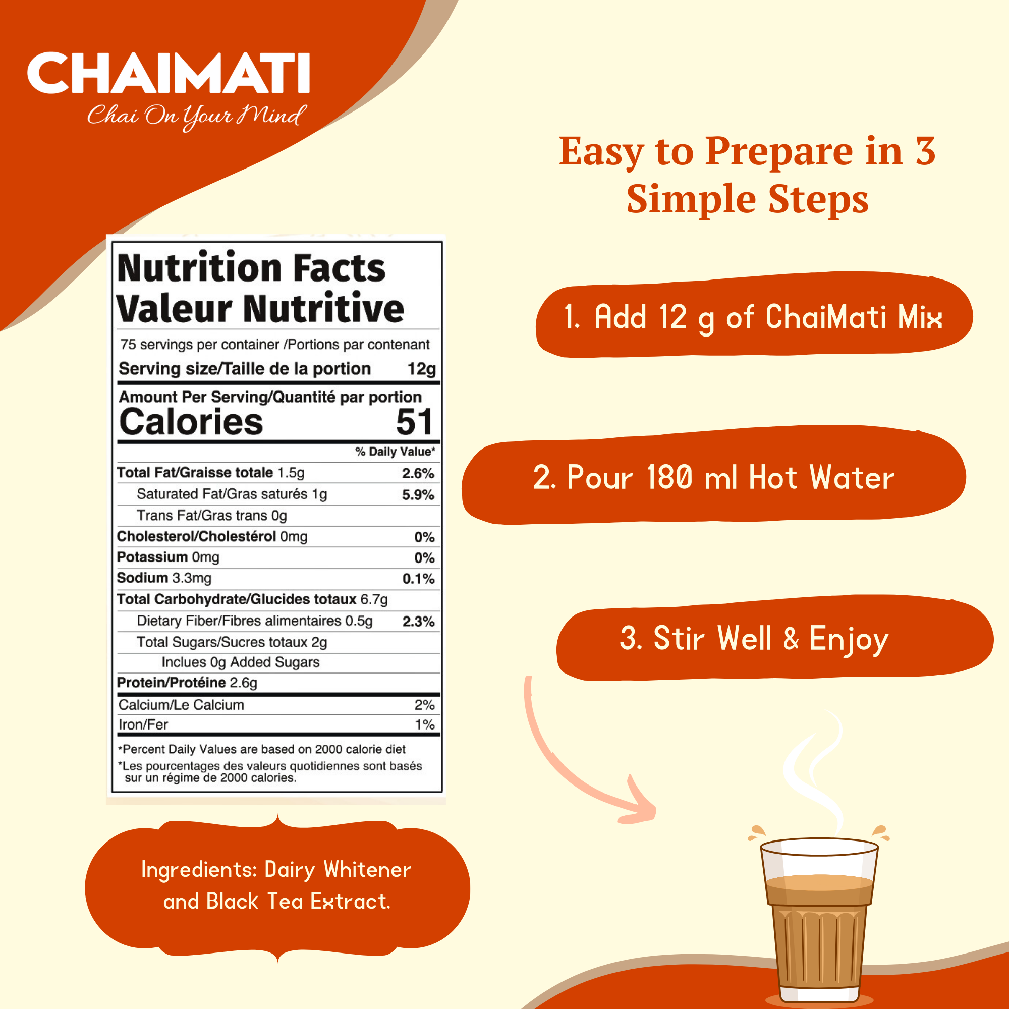 CHAIMATI Unsweetened Instant Original Chai Latte Premix - 2 lb