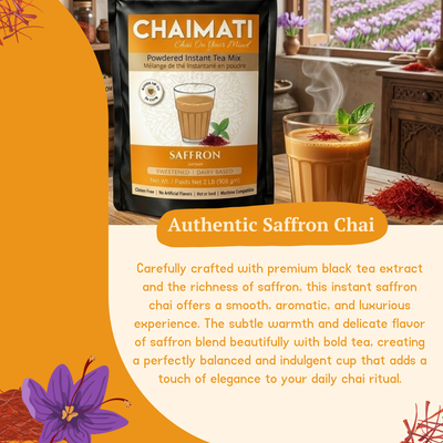 CHAIMATI Sweetened Instant Saffron Chai Latte Premix - 2 lb
