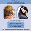 Hair Bloom Natural Blue Black Hair Color- Herbal Indigo w/ False Daisy & Gooseberry Hair Color Powder- 12 individual sachets (10 gm each)- Reusable Brush & Tray Included - Pride Of India