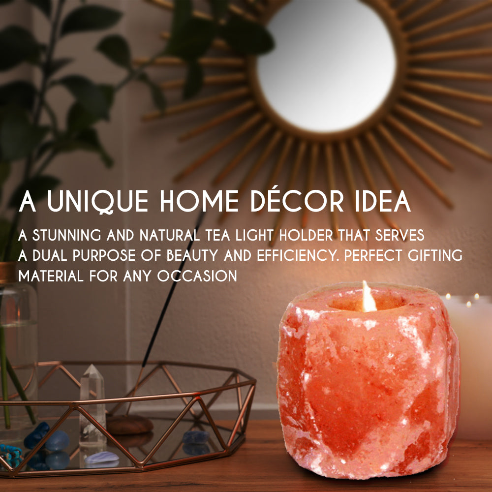 Himalayan Pink Salt Tea Light Holder by Pride of India – Salt Candle H