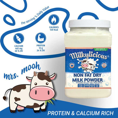 Milkylicious Non-Fat Dry Milk Powder – 2.2 lbs (1kg) Jar - Pride Of India