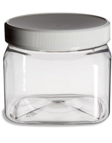 Clear PET Plastic Grip Dry/Liquid Food Storage Jars w/ Caps