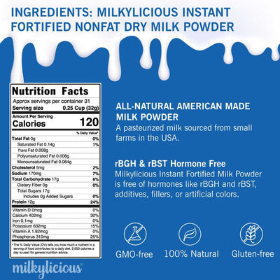 Milkylicious Non-Fat Dry Milk Powder – 2.2 lbs (1kg) Jar - Pride Of India