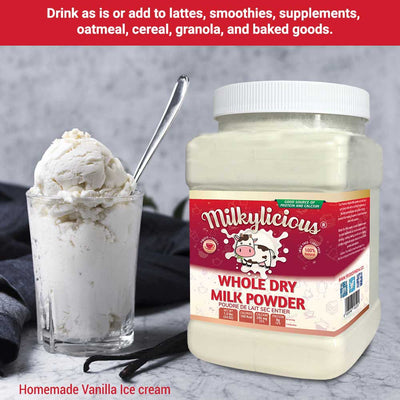 Milkylicious Whole Dry Milk Powder – 1.5lbs (24 oz) Jar - Pride Of India