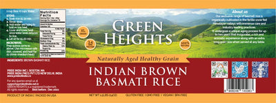 Brown Basmati Rice - 2.2 lbs Jar by Green Heights - Pride Of India