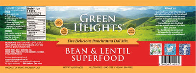 Bean & Lentil Superfood Mix - 1.5 lbs Jar (15+ Servings) by Green Heights - Pride Of India