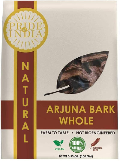 Natural Arjuna Bark Whole, Half Pound (3.53oz - 100gm) Pack - Pride Of India