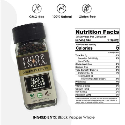 Gourmet Black Peppercorn Whole - Pride Of India