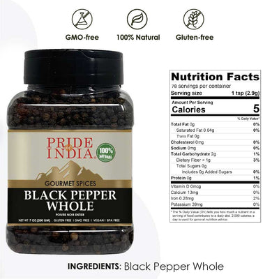 Gourmet Black Peppercorn Whole - Pride Of India