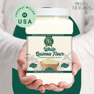 White Quinoa Flour - 2.2 Pound / 1 KG Jar by Green Heights - Pride Of India