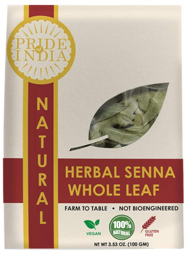 Natural Indian Senna Herb Leaf, 3.53oz (100gm) Pack - Pride Of India