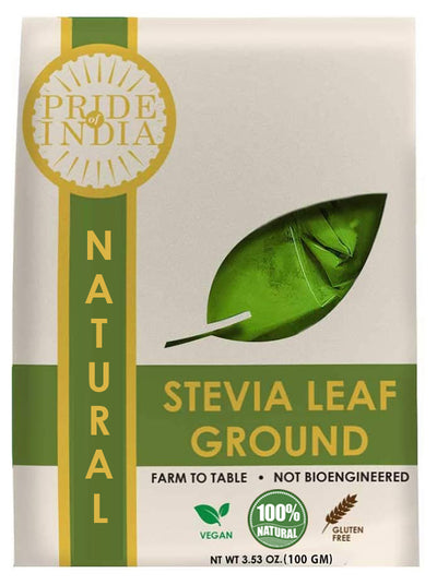 Natural Stevia Leaf Ground, 3.5oz (100gm) Pack - Pride Of India