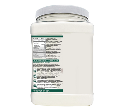 White Quinoa Flour - 2.2 Pound / 1 KG Jar by Green Heights - Pride Of India